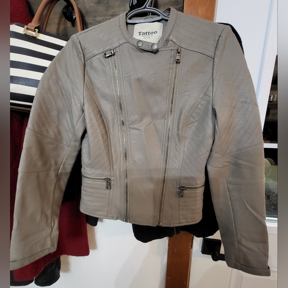 Tattoo brand - Faux Leather Spring Moto Jacket - size small